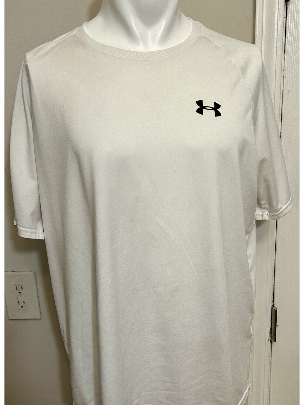 Under Armour BUNDLE of 3 Heat Gear Men's Crew Neck Raglan T-Shirt White XL Logo